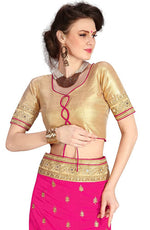 Thumbnail for Sarvadarshi Fashion Women's Light Pink Brocade Silk Saree With Unstitched Blouse