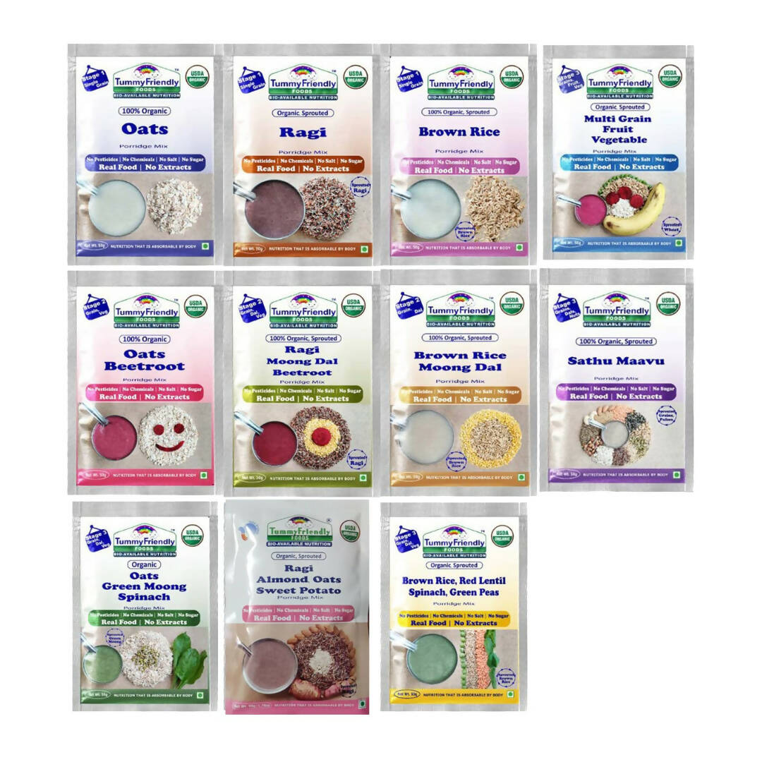 TummyFriendly Foods Organic Sprouted Porridge Mixes Combo - Distacart