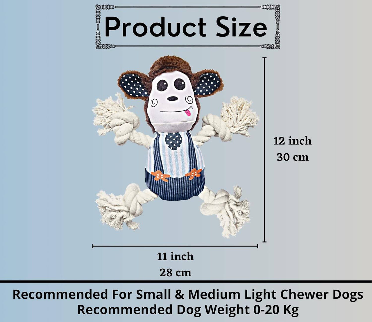 Foodie Puppies Monkey Crinkle Paper Rope Plush Toy for Dogs - Distacart
