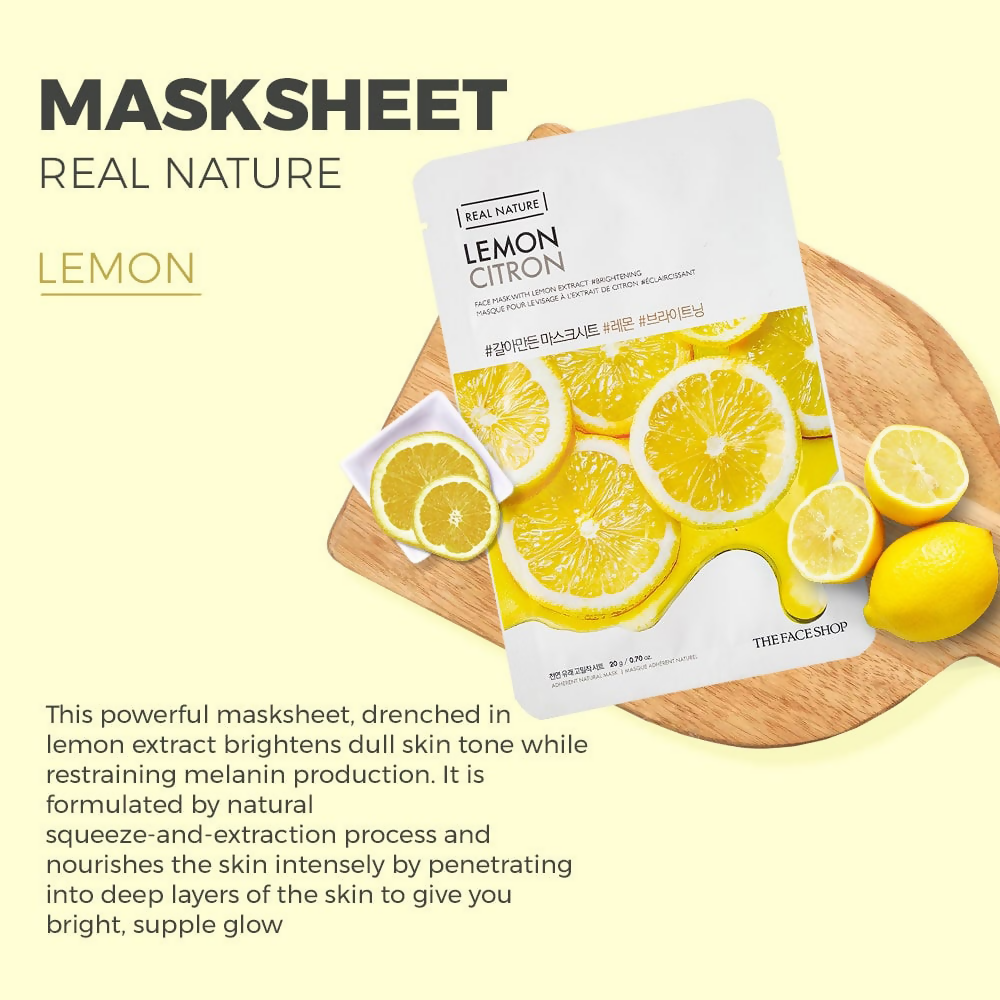 The Face Shop Real Nature Lemon Face Mask - Distacart
