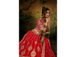 Thumbnail for House of Panchhi Red Pure Silk Moti & Zarkan heavy embroidery Lehenga choli & Dupatta - Distacart