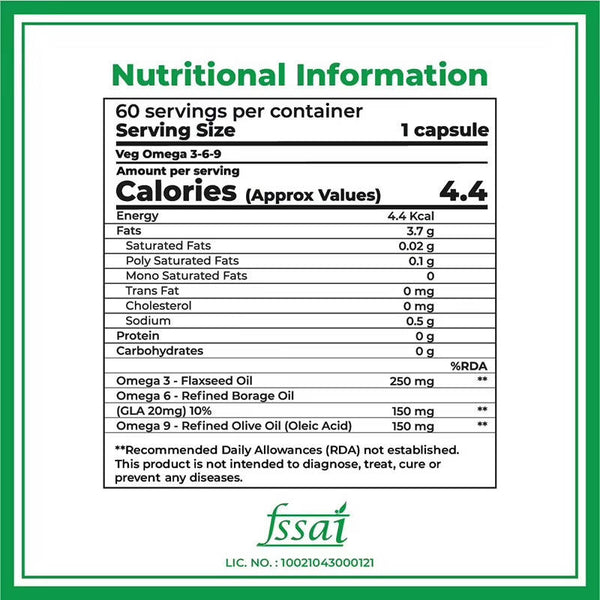 Boldfit Omega 3 6 9 Vegetarian Capsules - Distacart
