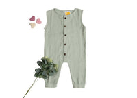 Thumbnail for Sunshine Baby Cute Organic Muslin Cotton Sleeveless Full Length Rompers For Babies - Greenish Grey - Distacart