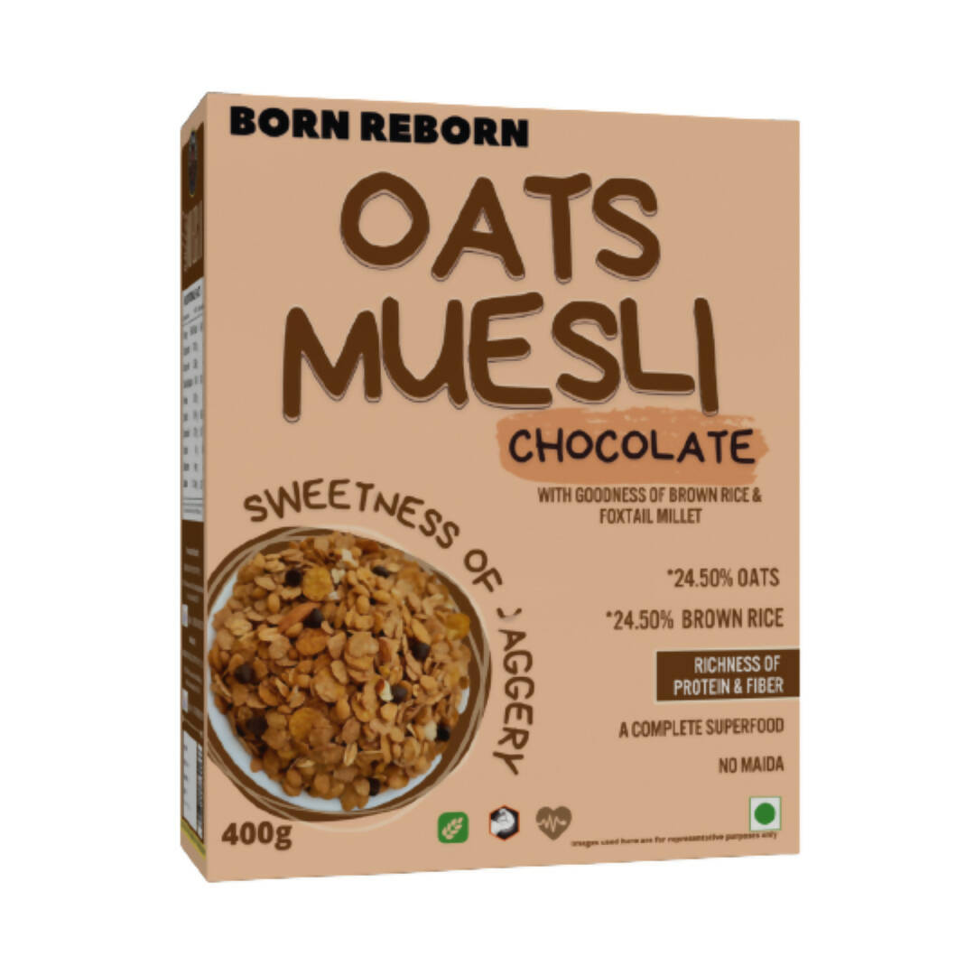 Born Reborn Chocolate Oats & Millets Muesli with Jaggery - Distacart