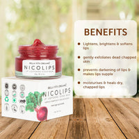 Thumbnail for Bella Vita Organic NicoLips Lip Lightening Scrub Balm benefits