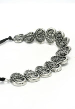 Thumbnail for Mominos Fashion Johar Kamal Oxidised Silver-Plated Brass Finish Choker For Women - Distacart