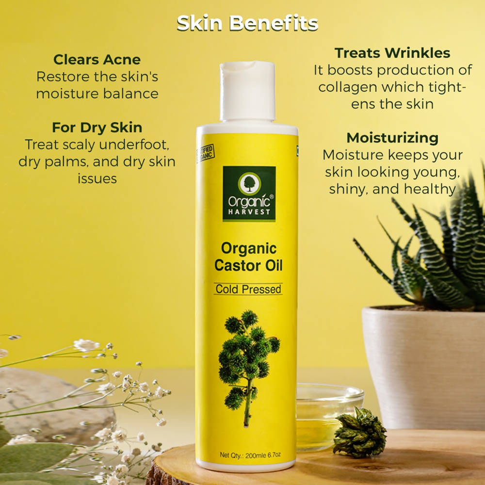 Organic Harvest Cold Pressed Organic Castor Oil skin benefits