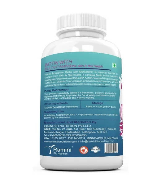 Ramini Bio Nutrition Biotin With Multivitamins Veg Capsules - Distacart