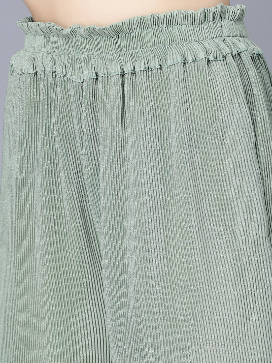 Myshka Women Green Top with Palazzos - Distacart