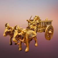 Thumbnail for Brass Bullock Cart with Ganesha - Distacart