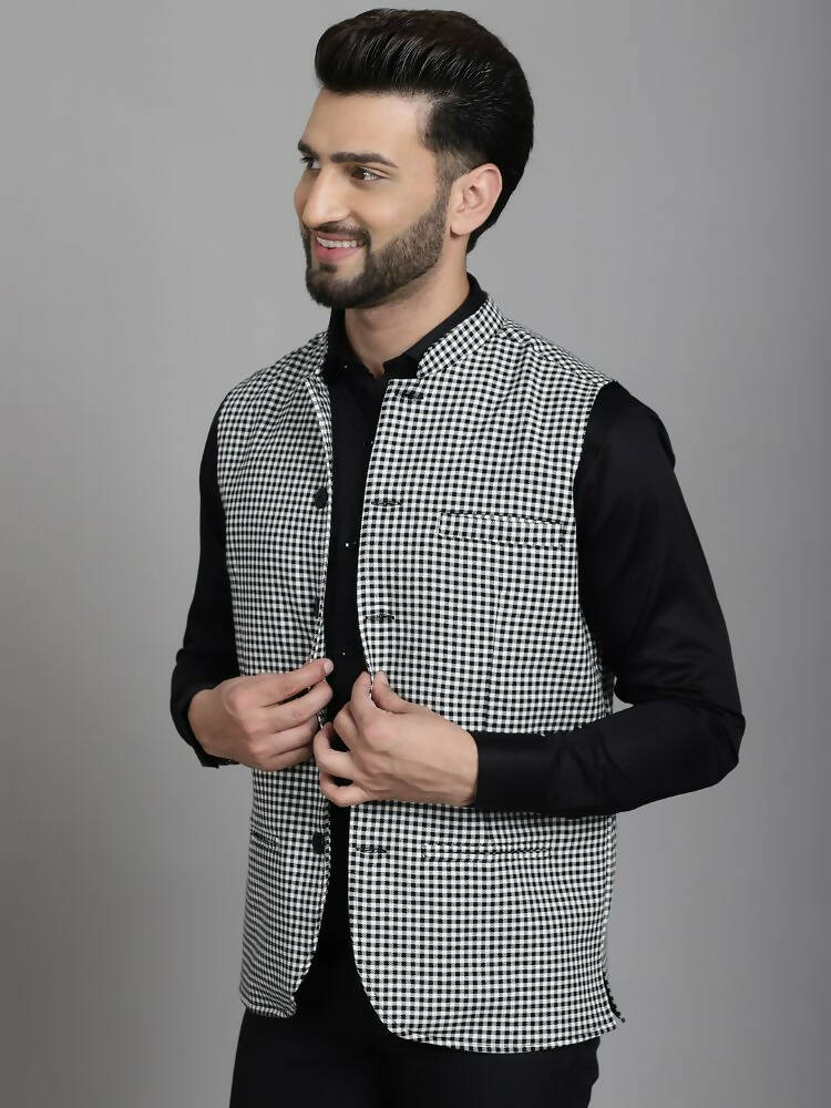Even Apparels Nehru Jacket With Welt Pockets - Multi - Distacart