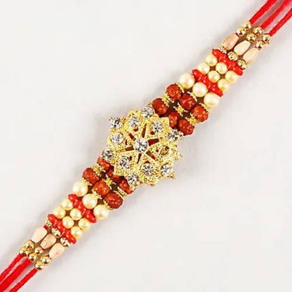 Pretty Rudraksha Rakhi And Kaju Katli Box - Distacart