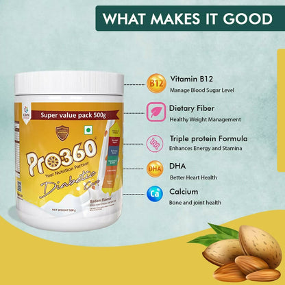 Pro360 Diabetic Care Protein Powder - Distacart