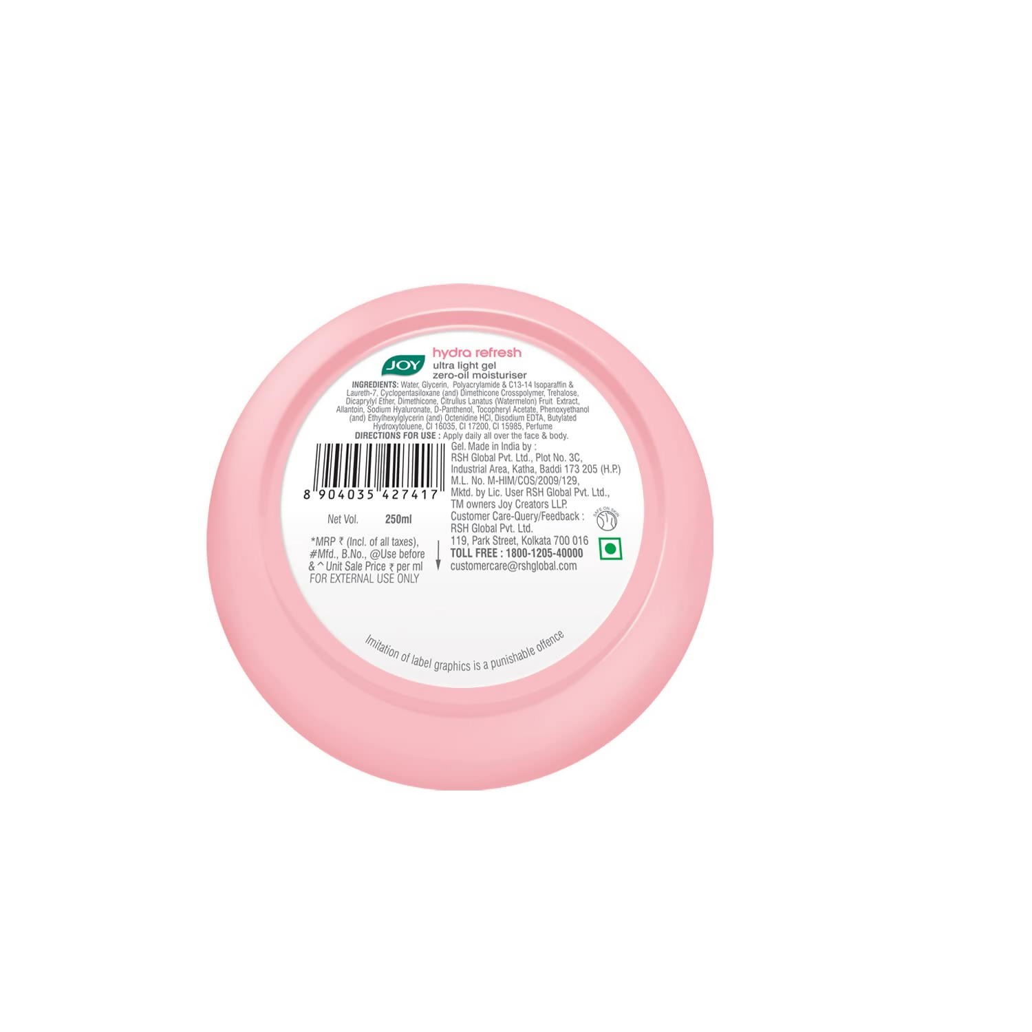 Joy Hydra Refresh Ultra Light Gel With Watermelon & Vitamin E - Distacart