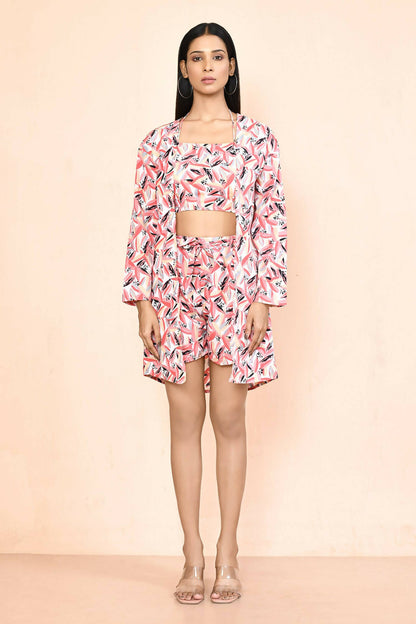 Pink Platinum Creap Printed Co-Sets - Femella - Distacart