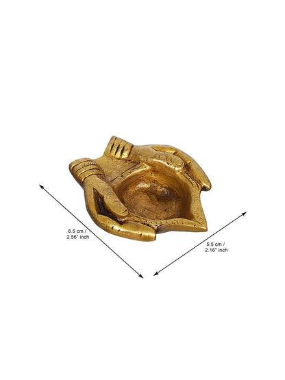 eCraftIndia 2 Pcs Lady Hand Holding Brass Diyas - Distacart