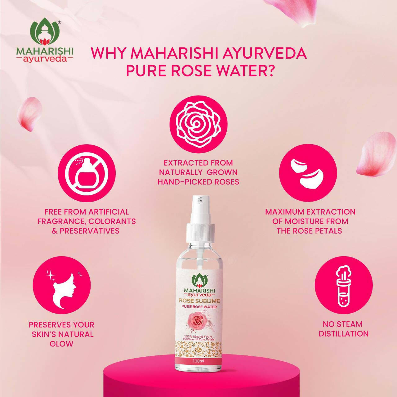 Maharishi Ayurveda Rose Sublime Pure Rose Water - Distacart