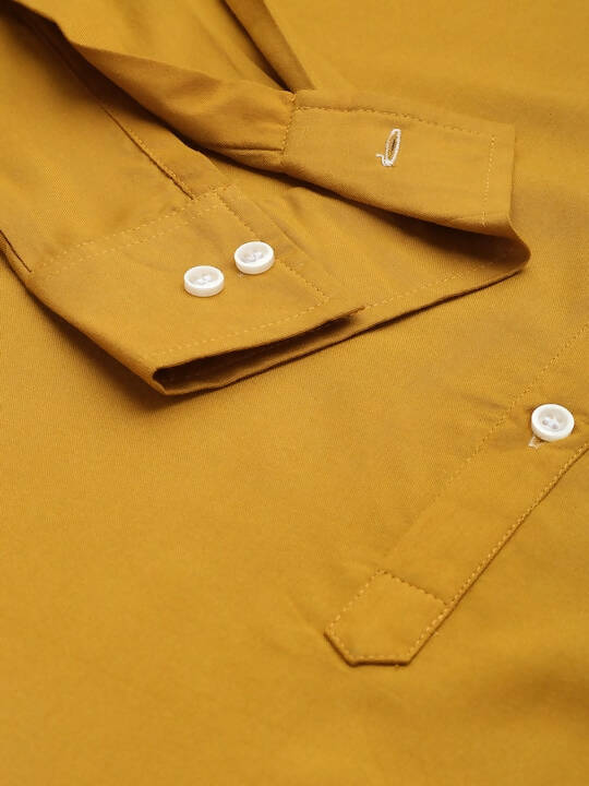 Mustard Men Rayon Boxy Opaque Casual Shirt - Mahotsav - Distacart