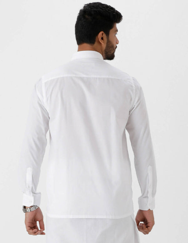 Ramraj Cotton Mens Full Sleeve White Shirt Plus Size - Luxury Cotton - Distacart