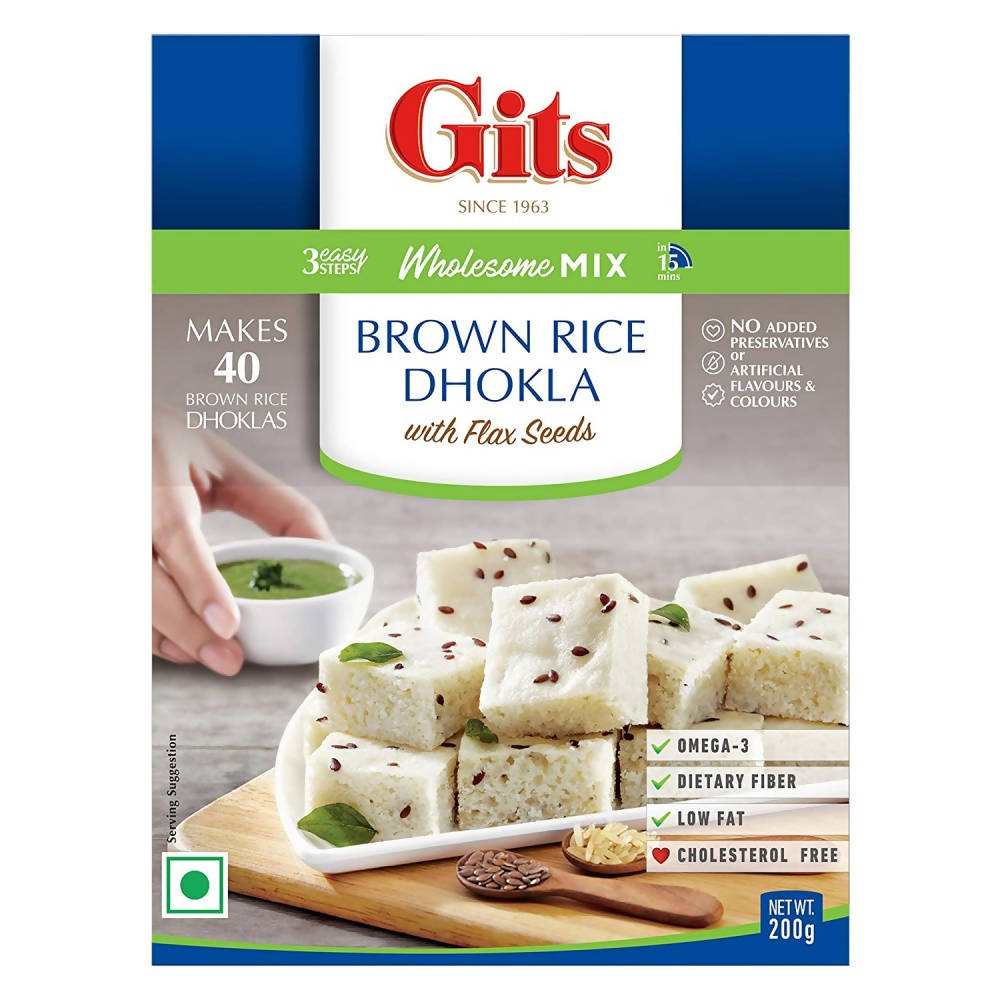 Gits Brown Rice Dhokla With Flax Seeds In Wholesome Mix - Distacart