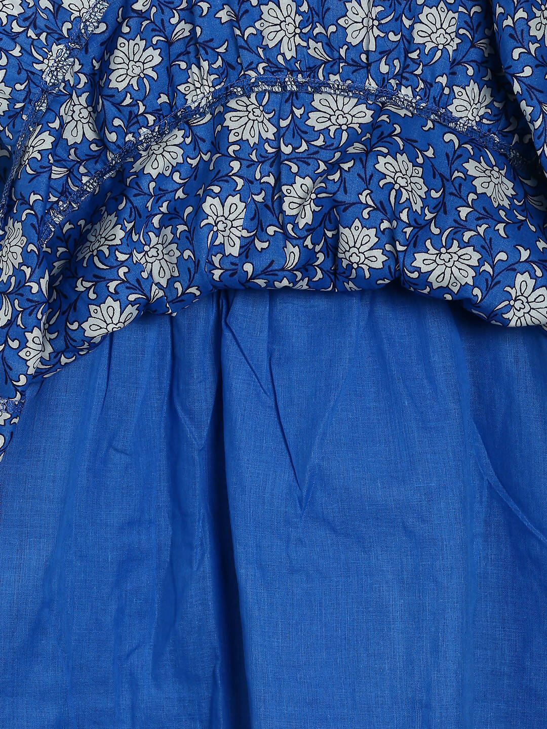 Manet Girls Cotton Layer Frock Printed - Blue - Distacart