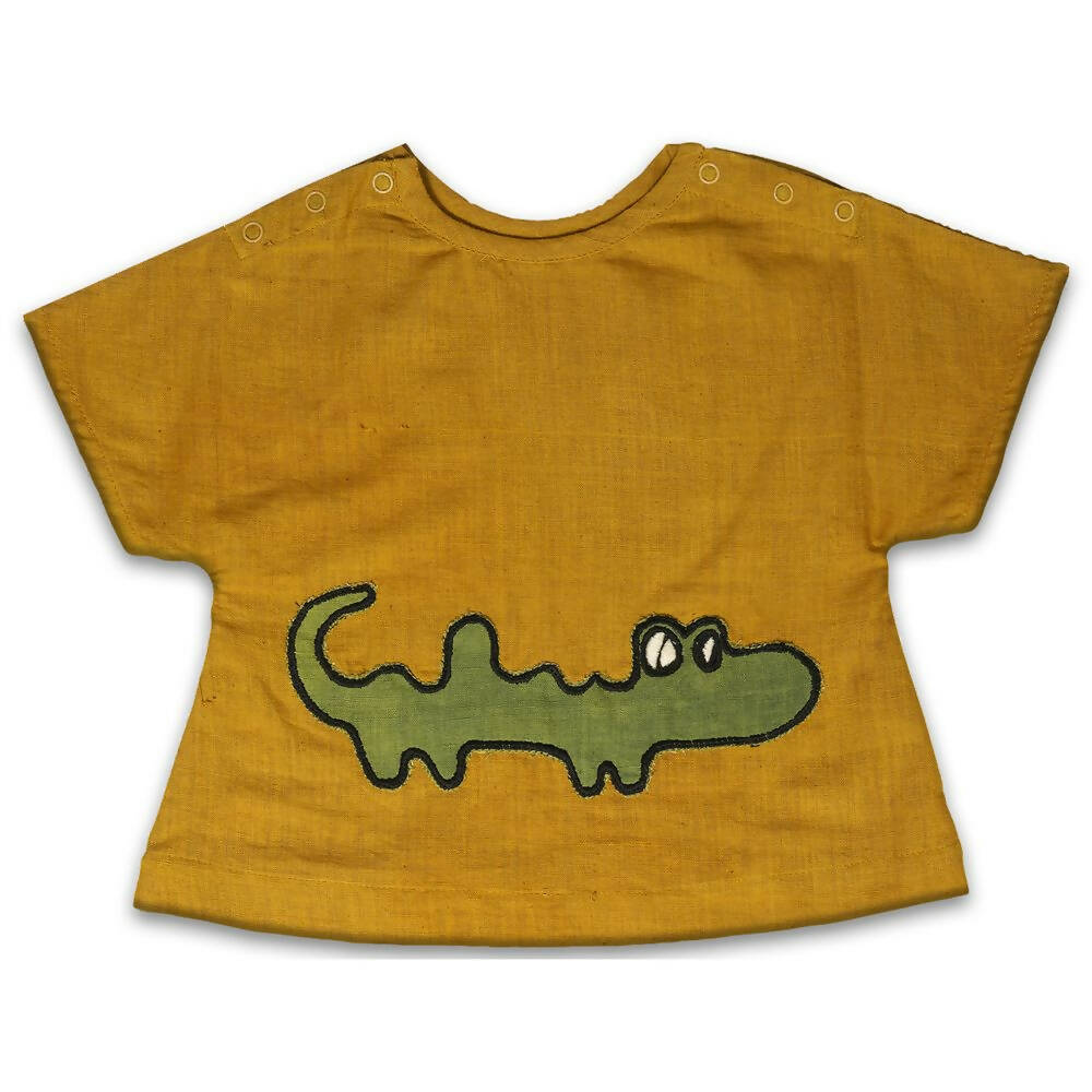 Mhyssa Nero Half Sleeve Yellow T-shirt with Shorts Set For Kids - Distacart