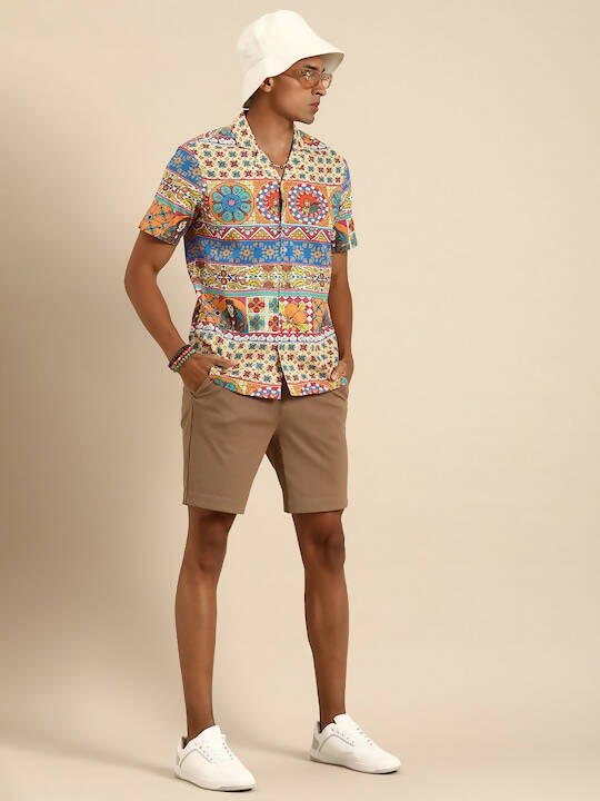 Multicoloured Relaxed Opaque Printed Casual Resort Shirt - Mahotsav - Distacart