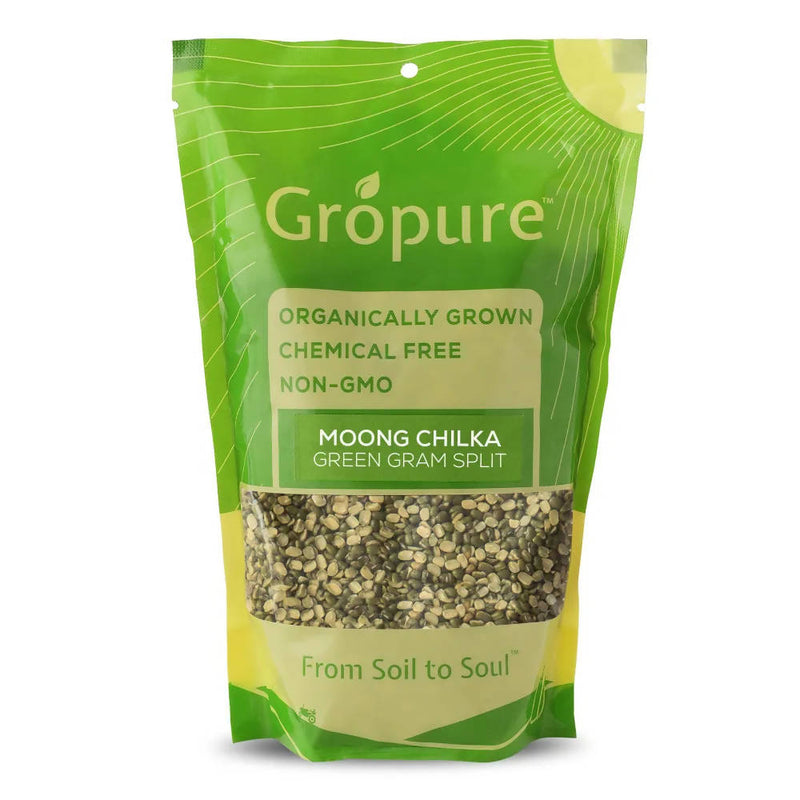 Gropure Organic Moong Dal Chilka (Green Gram Split) - Distacart