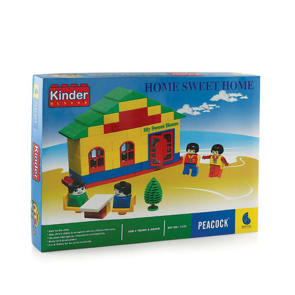 Peacock Home Sweet Home Learning & Educational Building Interlocking Blocks Set For Kids - Distacart