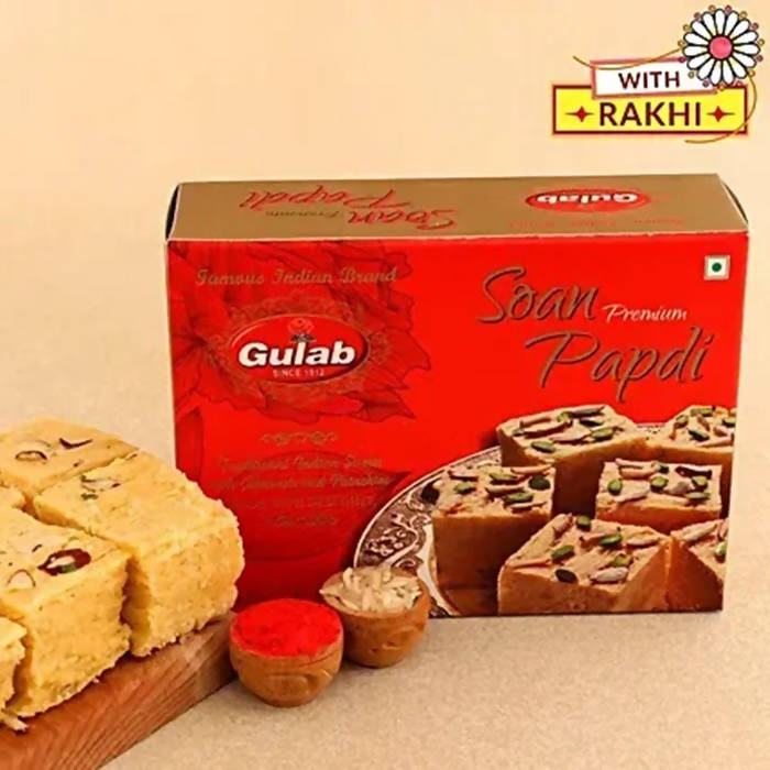 Beautiful Peacock Ethnic Rakhi & Soan Papdi - Distacart