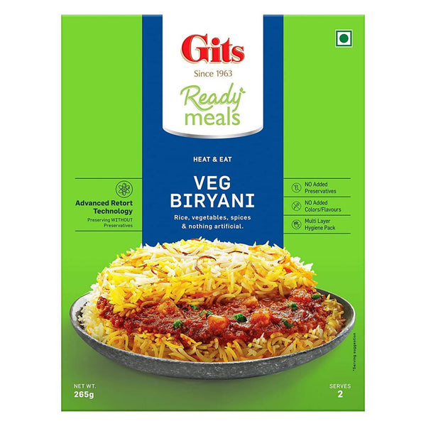 Gits Ready Meals Heat & Eat Veg Biryani - Distacart