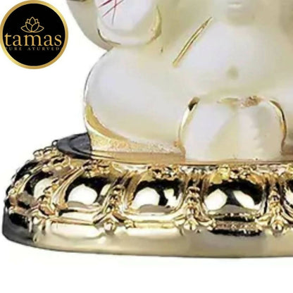 Tamas Gold Plated Gaj Karna Ganesh Idol Off White & Gold Color - Distacart