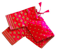 Thumbnail for Vamika Pink Banglori Silk Embroidery Blouse - Distacart