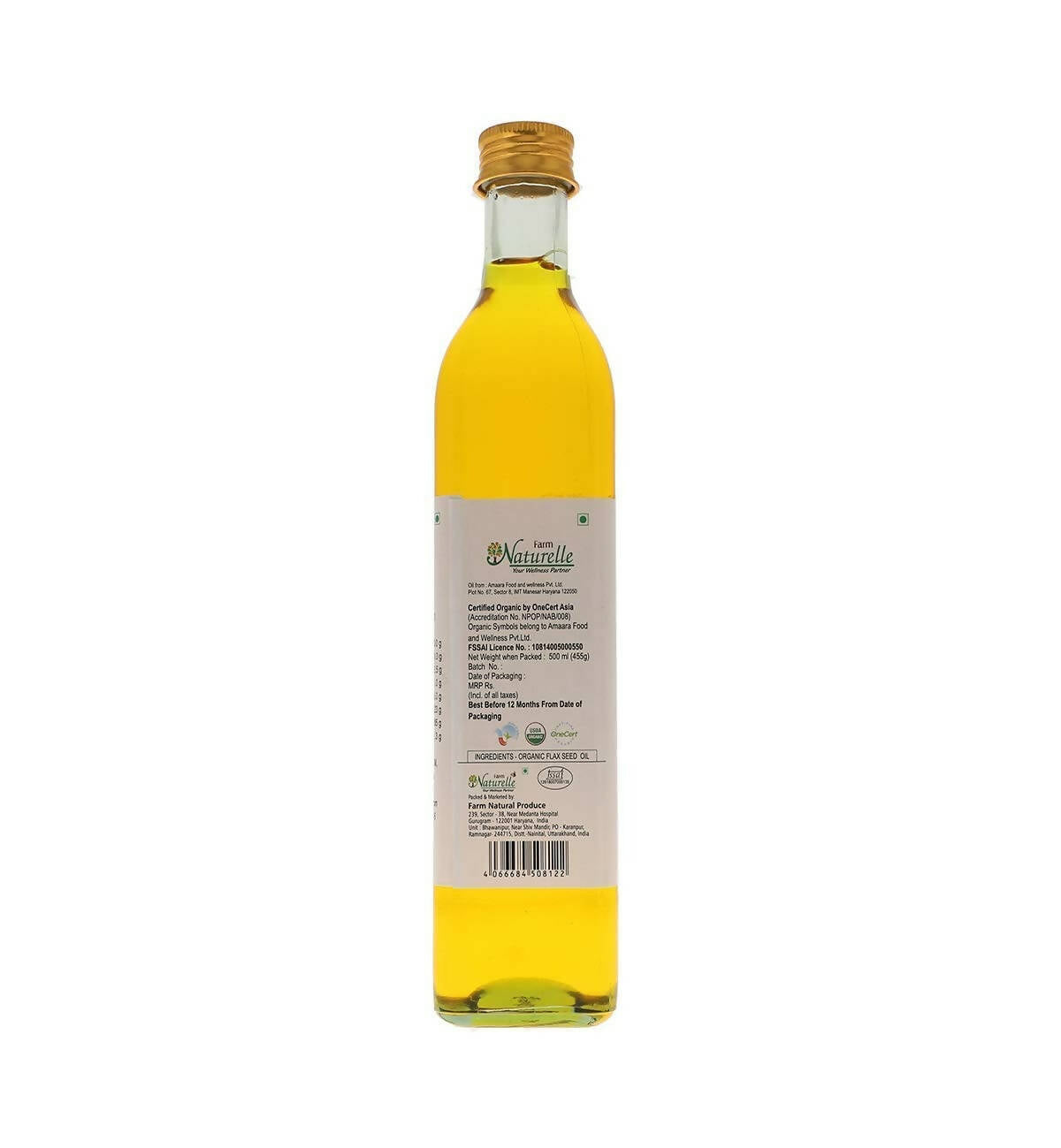 Farm Naturelle 100% Pure Cold Pressed Flax Seed Oil - Distacart