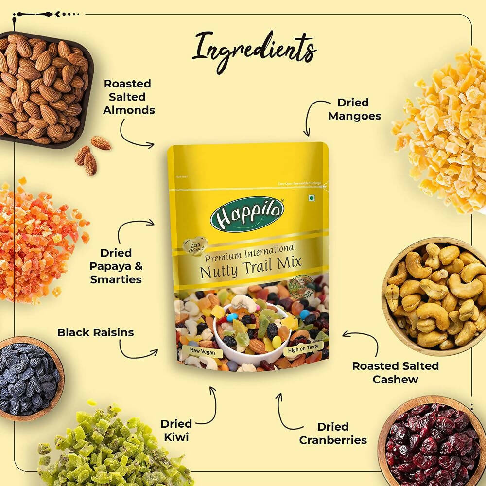 Happilo Premium Nuts & Dry Fruit Combo (Trail Mix, Nut Mix & Party Mix) - Distacart