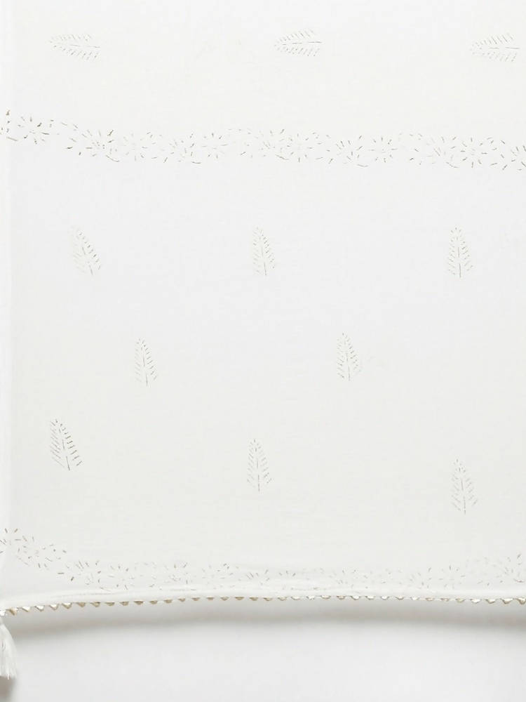 Yufta Women Teal Blue & Off-White Printed Kurta with Trouser & Dupatta