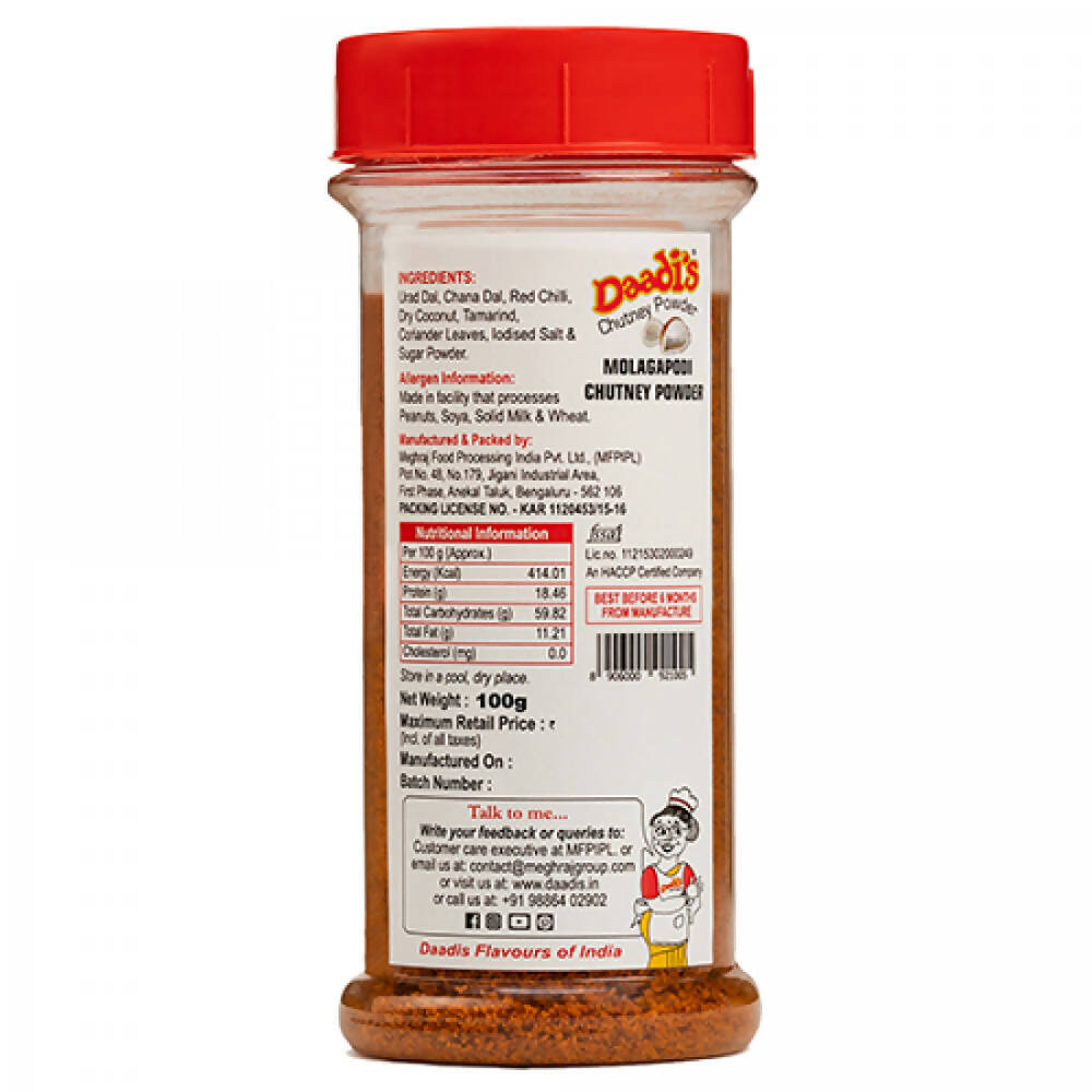 Daadi's Molagapodi Chutney Powder - Distacart