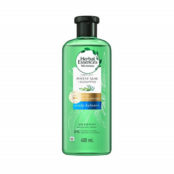 Herbal Essences Sulfate Free potent Aloe +Eucalyptus Real Botanicals Scalp Balance Shampoo: 400 mlHerbal Essences Sulfate Free potent Aloe +Eucalyptus Real Botanicals Scalp Balance Shampoo: 400 ml