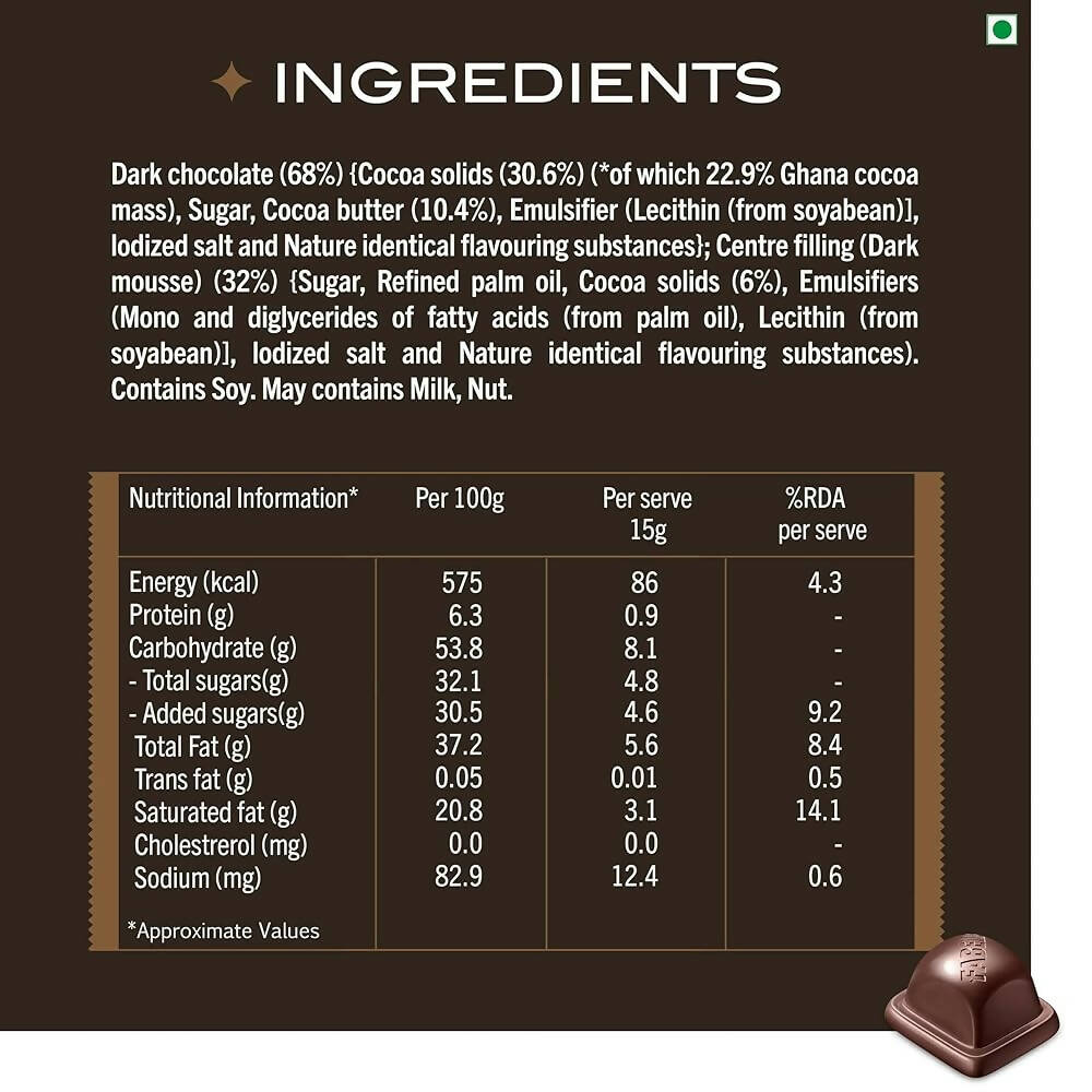 Fabelle Heavenly Dark Mousse with Ghana Cocoa Luxury Bar - Distacart