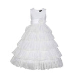 Thumbnail for Asmaani Baby Girl's White Colour Satin A-Line Maxi Full Length Dress (AS-DRESS_22110) - Distacart