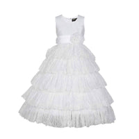 Thumbnail for Asmaani Baby Girl's White Colour Satin A-Line Maxi Full Length Dress (AS-DRESS_22110) - Distacart