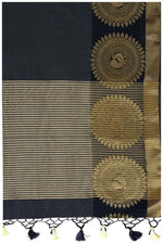 Thumbnail for Mimosa Women's Banarasi Tussar Silk Black Saree - Distacart