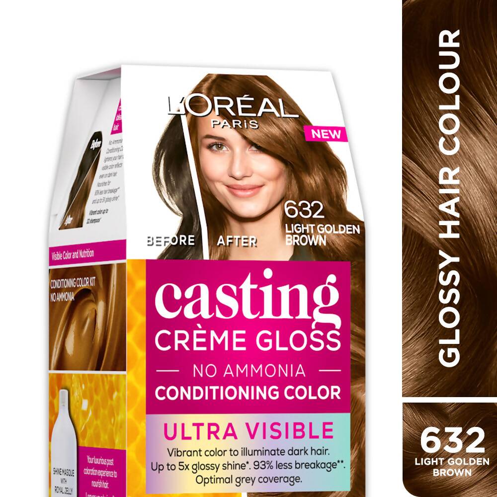 L'Oreal Paris Casting Creme Gloss Ultra Visible Conditioning Hair Color - 632 Light Golden Brown - Distacart