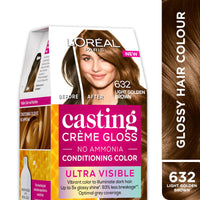 Thumbnail for L'Oreal Paris Casting Creme Gloss Ultra Visible Conditioning Hair Color - 632 Light Golden Brown - Distacart