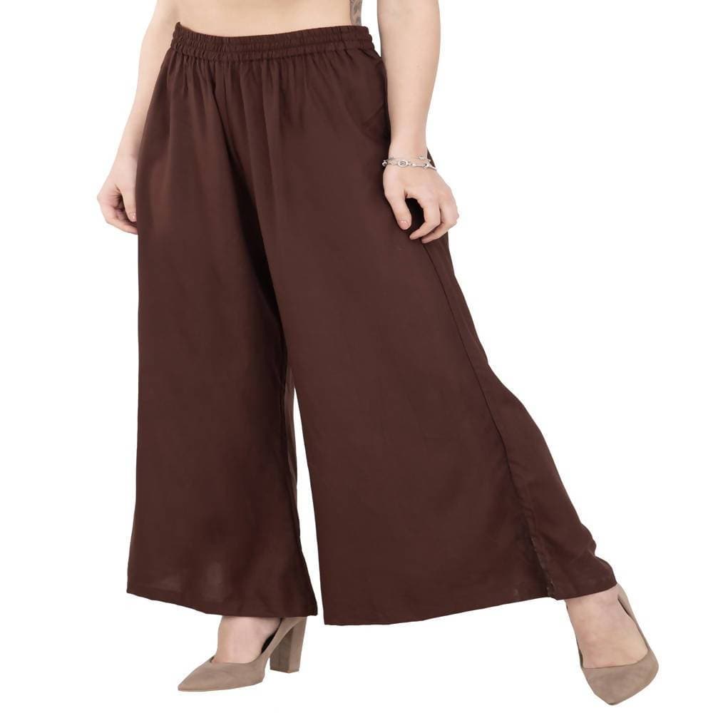 Lagi Women's Brown Solid Palazzo (PLZ04J)