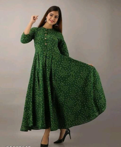 Vamika Rayon Green Party Wear Kurti