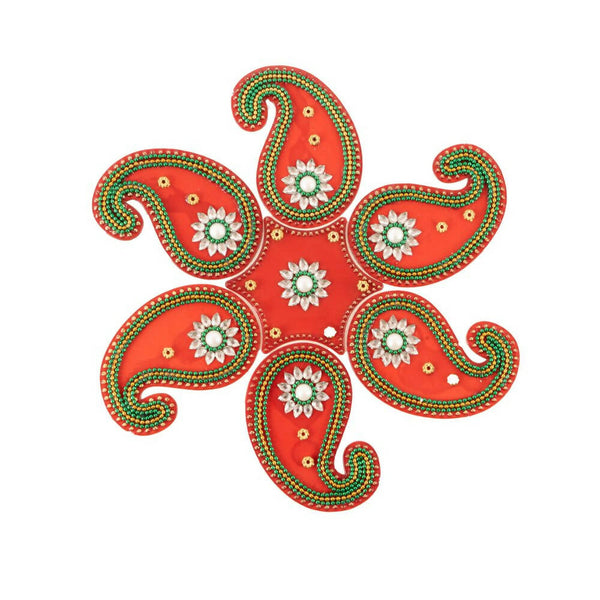 Kundan HandiKrafts Mango Rangoli Red Color (Medium) - Distacart