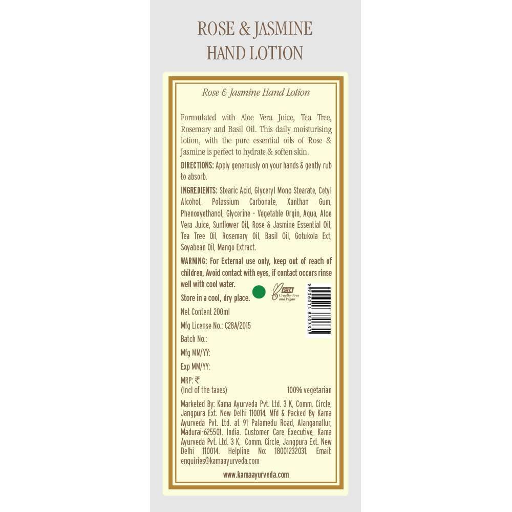 Kama Ayurveda Rose Jasmine Hand Lotion Ingredients