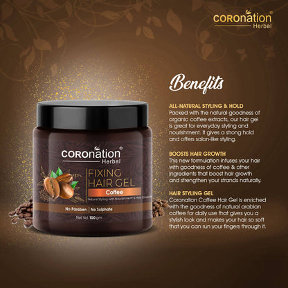 Coronation Herbal Coffee Fixing Hair Gel - Distacart