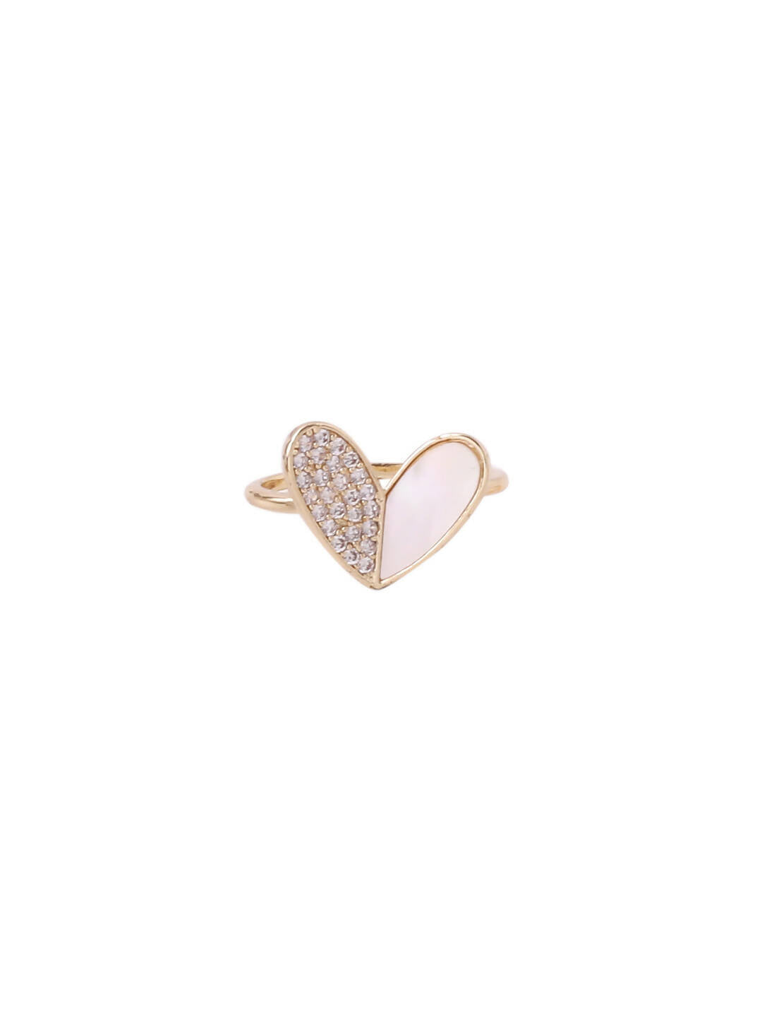 NVR Women's Gold-Plated Stylish Ring With Ad Stones - Distacart